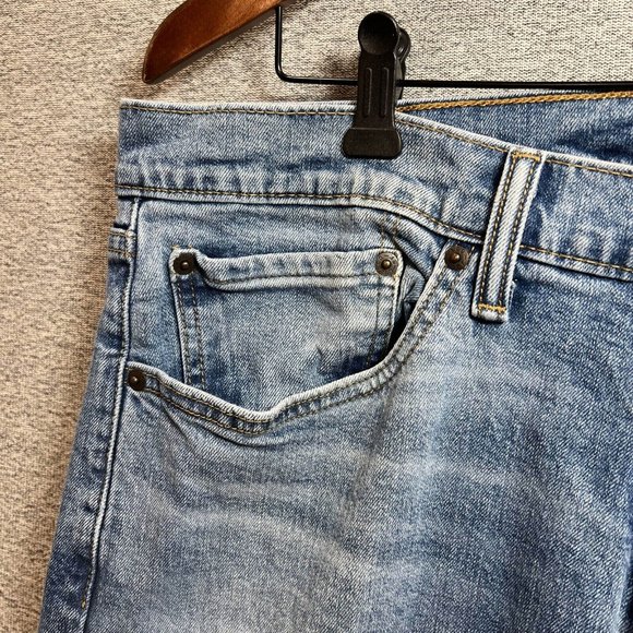 Levi's 505 Jeans Men 36x32 (36x31 Actual) Blue Acid Wash Mid Rise Straight - Picture 4 of 14